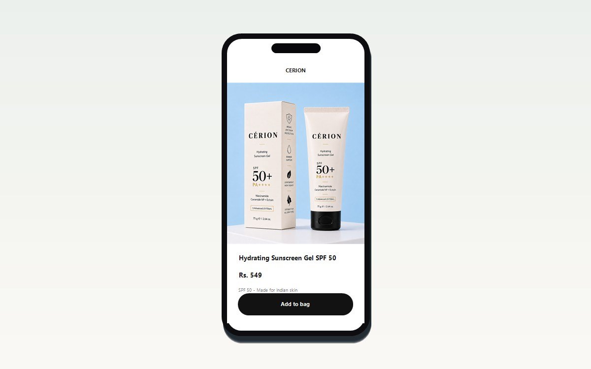 Cerion Shopify project